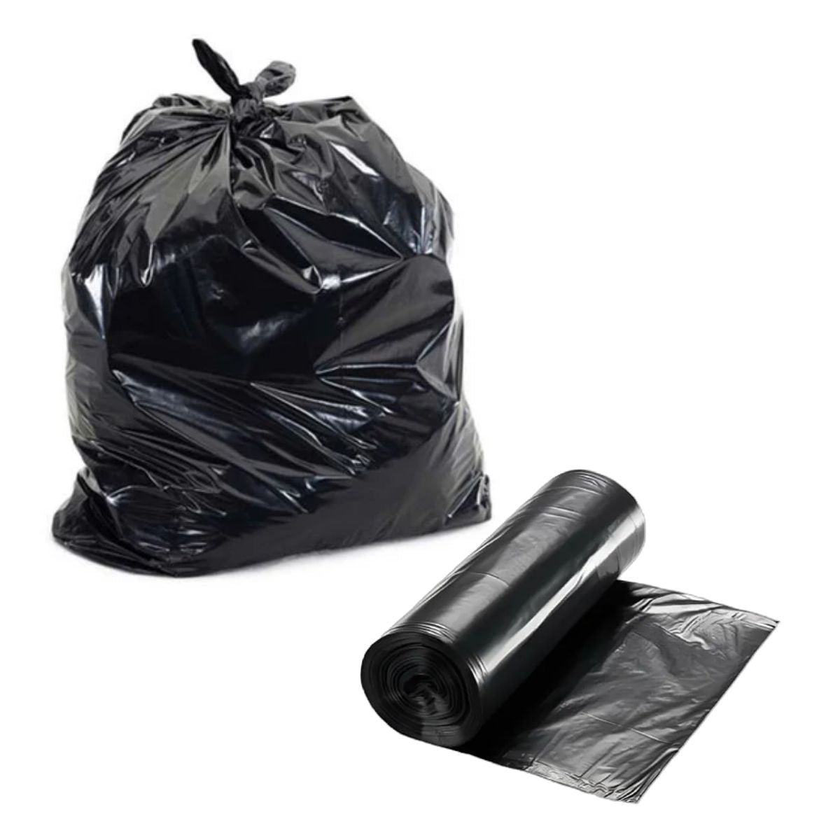 Bolsa de Basura Grande Negra 80x110 cm – Rollo 10 Unidades
