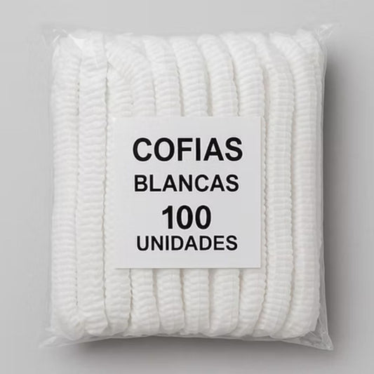 Cofias Tipo Clip Desechables Blancas 100 Unid