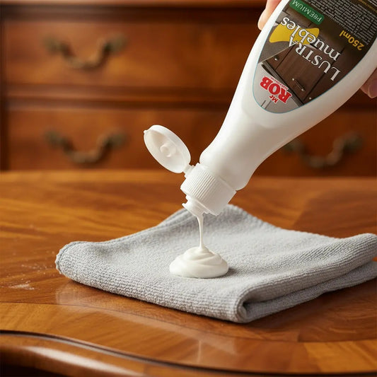 Lustra Muebles Mr. Rob de 250 ml, brillo y protección para madera»