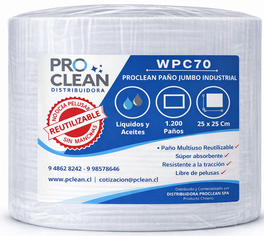 Paño Proclean Limpieza Industrial 1 ROLLO X 1.200 Paños WPC70