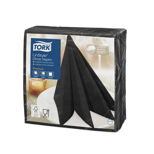 Servilleta premium negra 12 Packs X 50 Tork SE70034