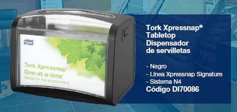 Servilletero Xpressnap® signature table top Negro tork DI70086