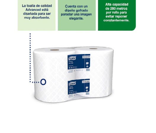 Toalla de papel rollo Hoja Simple 2X280 MT Tork TO55005