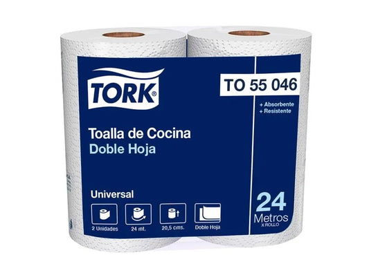 Toalla de papel rollo Doble Hoja 16X24 MT Tork TO55046