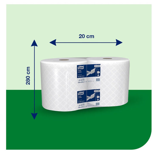 Toalla de papel rollo jumbo doble hoja 2X200 MT Tork TO55035