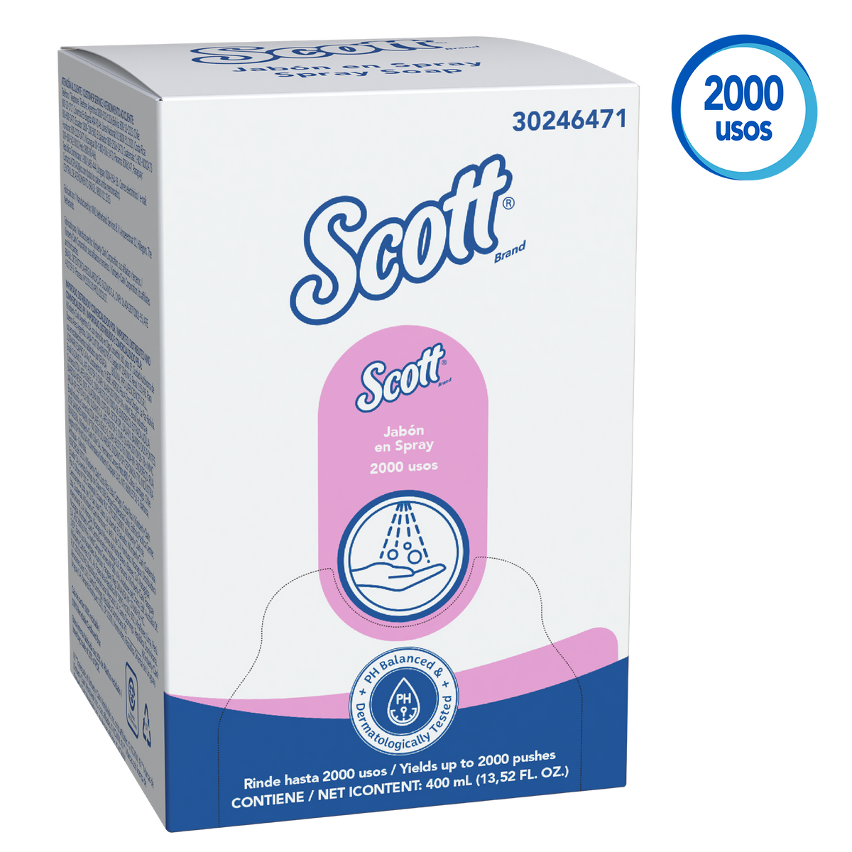 Jabón Liquido en Spray Scott Essential 400ml – Caja x4 Sachets