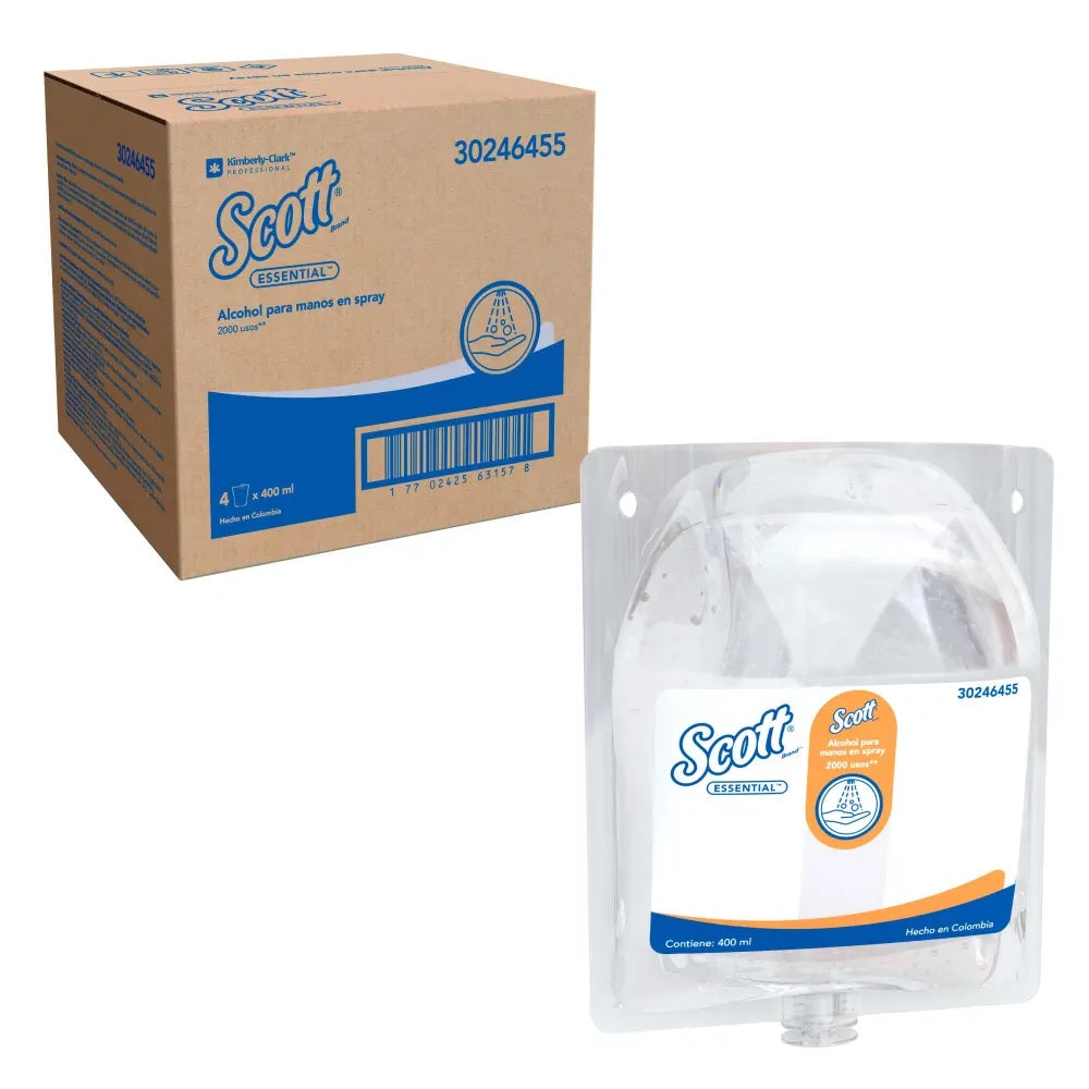 Alcohol spray Caja X 4 Sachet 400ml Scott 30246455