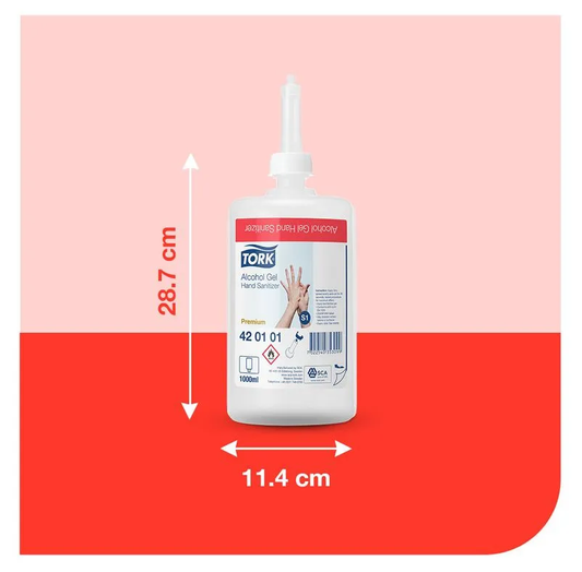 Alcohol gel Tork para manos Caja 6 Sachet X 1 Litro JA70012