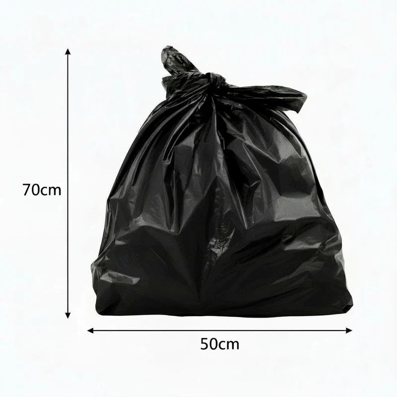 Bolsa de Basura Pequeña Negra 50x70 cm – Rollo 10 Unidades