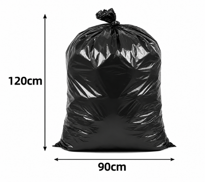 Bolsa de Basura Grande Negra 90x120 cm – Rollo 10 Unidades