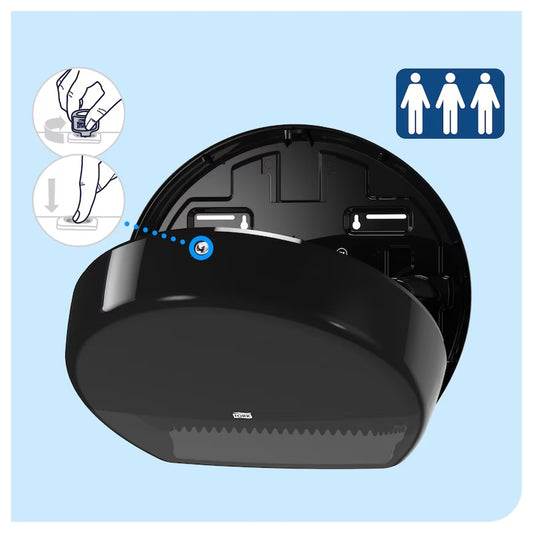 Dispensador de papel higiénico mini negro tork DI70033