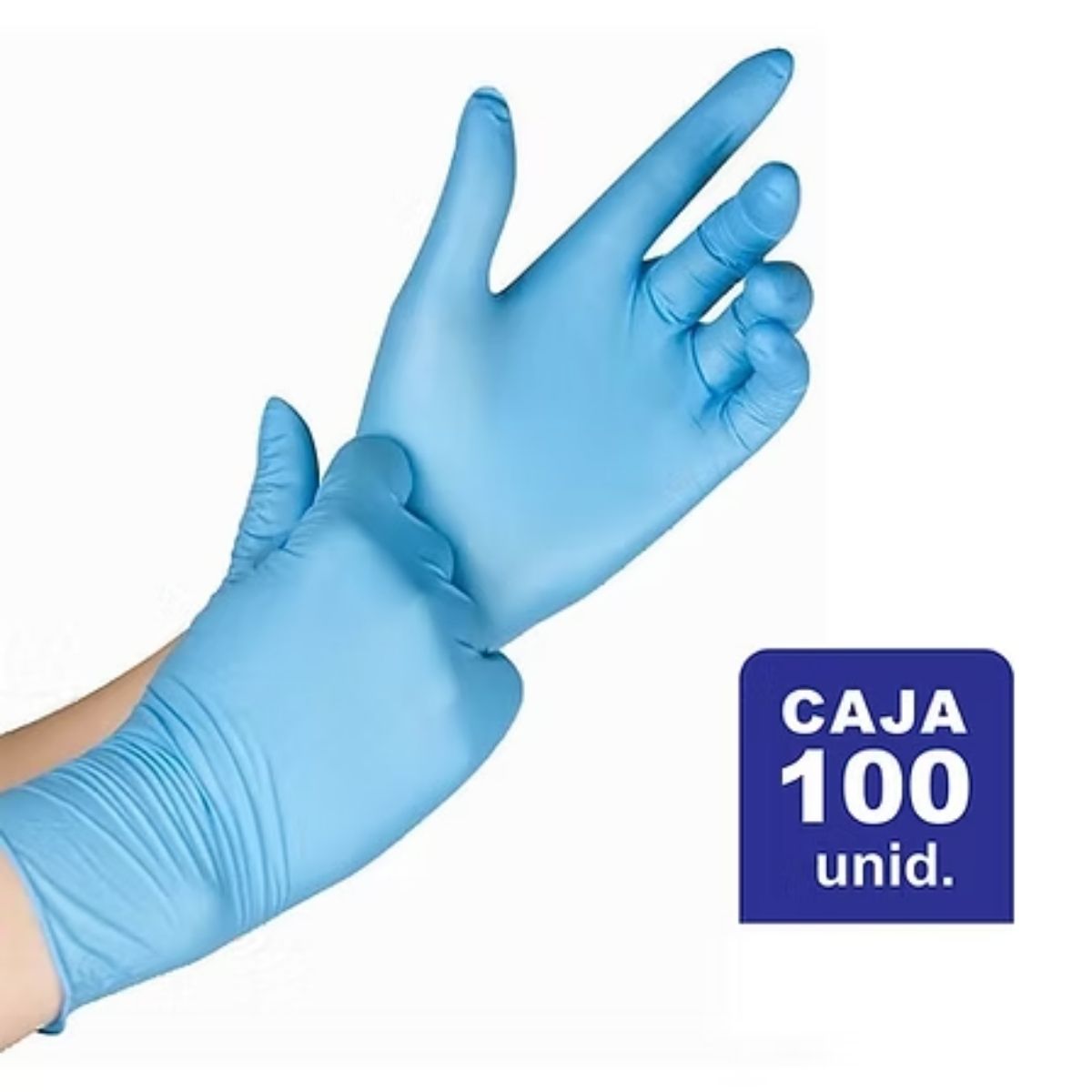 Guantes de nitrilo azul sin polvo talla L