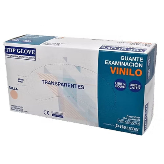 Guantes vinilo sin polvo talla S Caja X100 Unidades