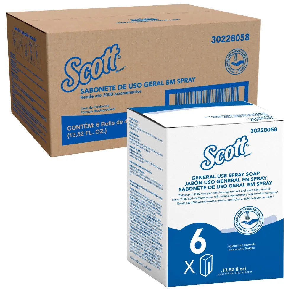 Jabón en spray Caja X 6 Sachet 400ml Scott 30228058