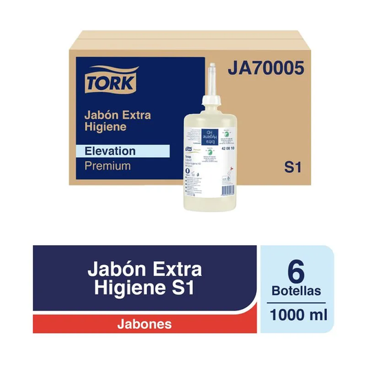 Jabón líquido extra Higiene Caja 6 Sachet X 1 Litro JA70005