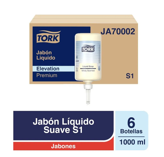 Jabón líquido Tork suave Caja 6 Sachet X 1 Litro JA70002