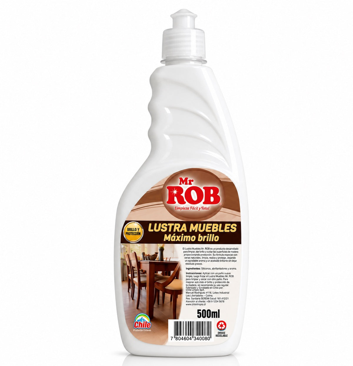 Lustra Muebles Mr. Rob 500 ml – Brillo y Protección para Madera