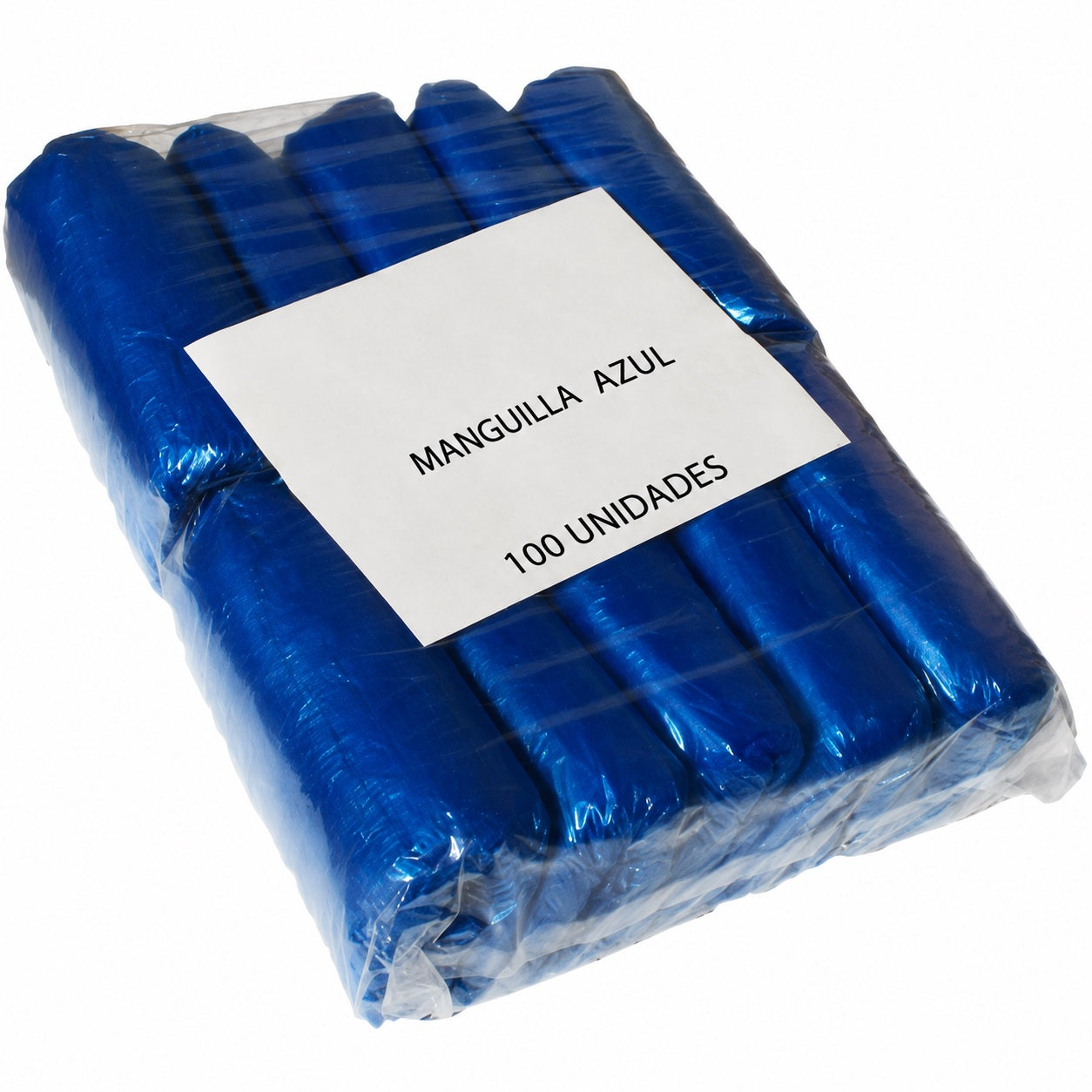 Manguilla Plástica Azul Bolsa 100 Unidades