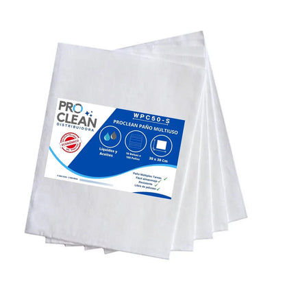 PROCLEAN PAÑO MULTIUSO EXTENDIDO 10 bolsas x 100 WPC50-S