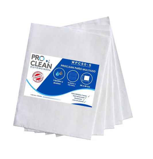 PROCLEAN PAÑO MULTIUSO EXTENDIDO 10 bolsas x 100 WPC50-S