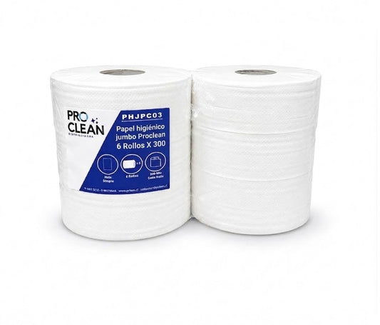 Papel higiénico jumbo Proclean 6 Rollos X 300 Metros PHJPC03