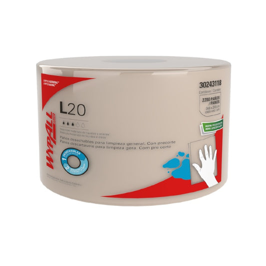 Paño Wypall L20 jumbo roll 1 Rollo X 2200 Hojas 30243118