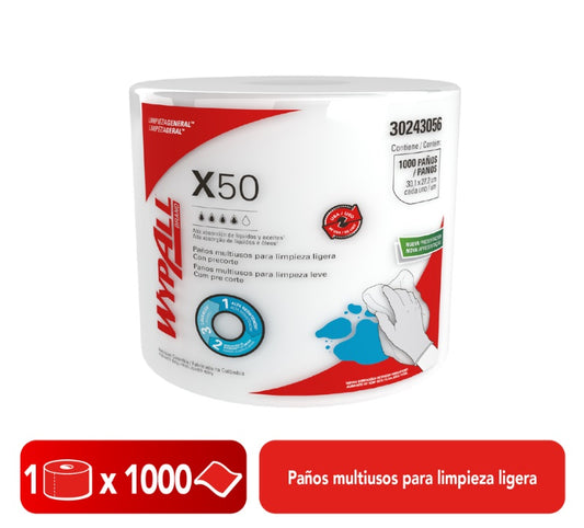 Paño Wypall X50 1 ROLLO X 1000 Paños jumbo roll 30243056