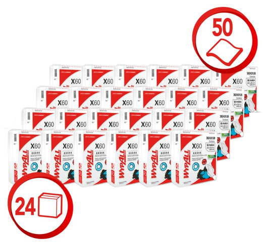 Paño Wypall X60 multiuso 24 Bolsas X 50 Paños 30243120