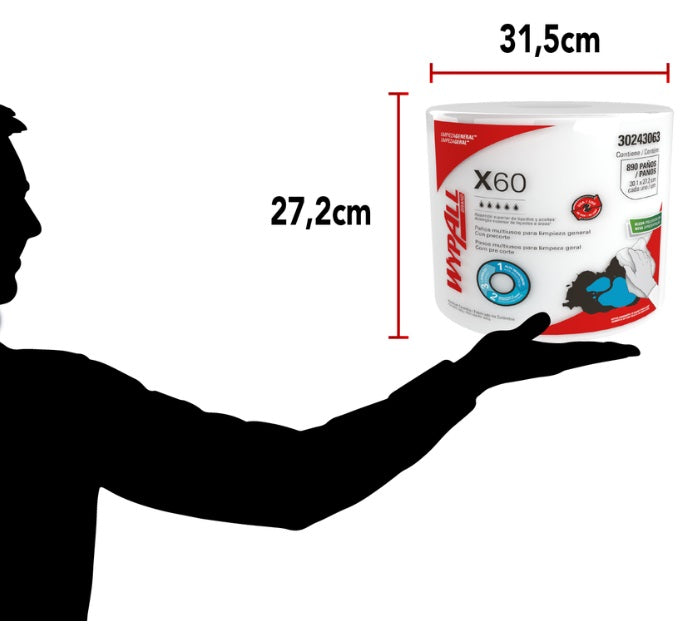 Paño Wypall X60 jumbo roll 1 ROLLO X 890 Paños 30243063