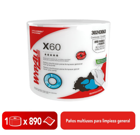 Paño Wypall X60 jumbo roll 1 ROLLO X 890 Paños 30243063