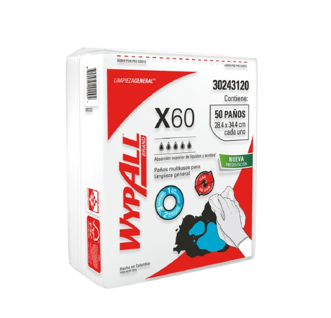Wypall X60 multiuso 1 Pack X 50 Paños 30243120-UND