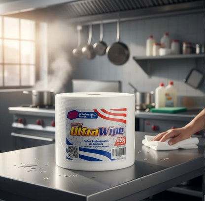 Paño ultra wipe gofrado poligonal Rollo Jumbo x 890 paños 25 x 34 cm