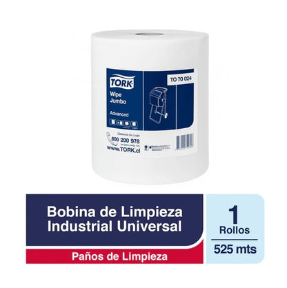 Paño / Toalla wipe jumbo doble hoja 1 Rollo X525 MT Tork TO70024