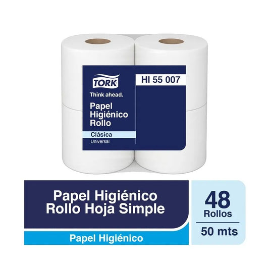 Papel higiénico Hoja Simple 48 rollos X50 MT Tork HI55007