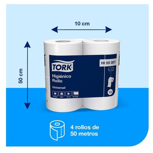 Papel higiénico Hoja Simple 48 rollos X50 MT Tork HI55007
