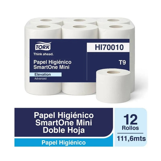 Papel higiénico mini smartone doble hoja 12X111,6 MT Tork HI70010 - 472193
