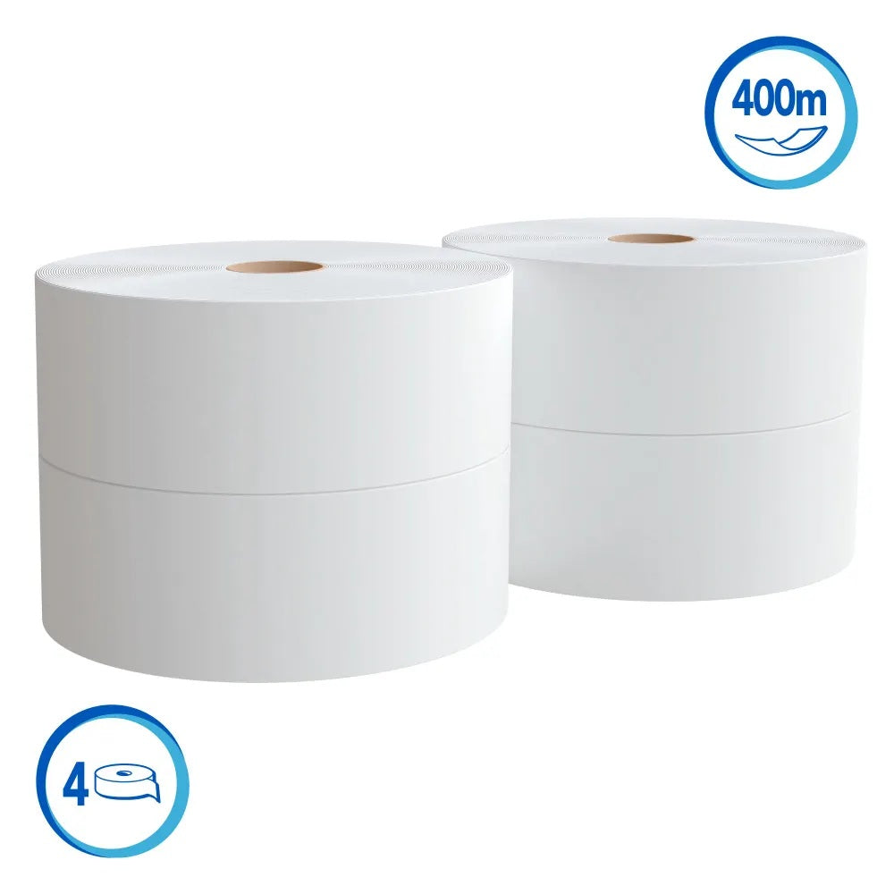 Papel higiénico pre cortado hoja simple 4 Rollos X 400m Scott 30223684