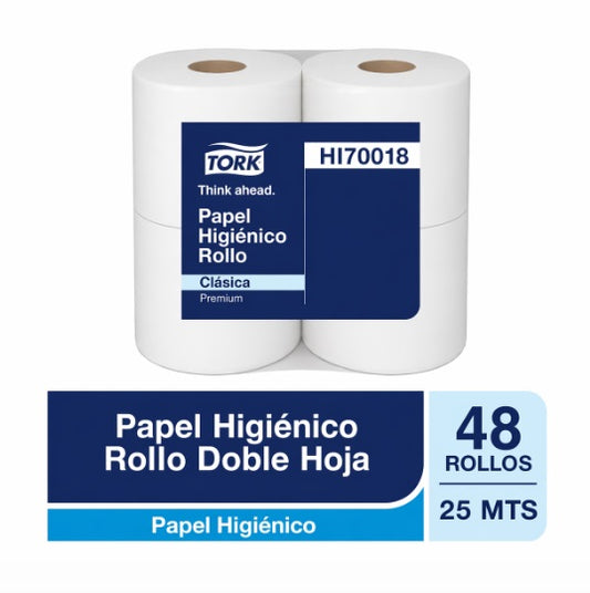 Papel higiénico premium 48 rollos doble hoja Tork HI70018