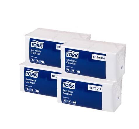 Servilleta cocktail 4 PACKS X 200 Hojas Tork SE70055-UND