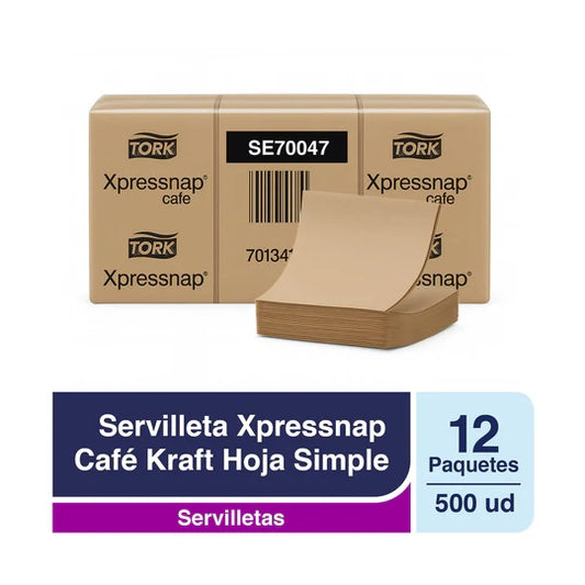 Servilleta xpressnap cafe Hoja Simple 12 Packs X 500 UND Tork SE70047