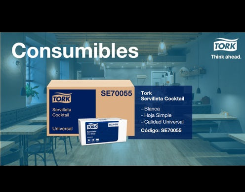 Servilleta cocktail 24 PACKS X 200 Hojas Tork SE70055
