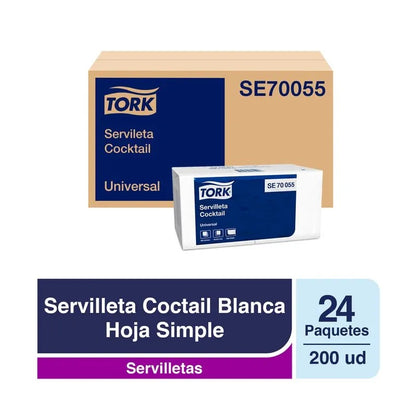 Servilleta cocktail 24 PACKS X 200 Hojas Tork SE70055