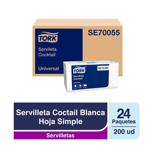 Servilleta cocktail 24 PACKS X 200 Hojas Tork SE70055