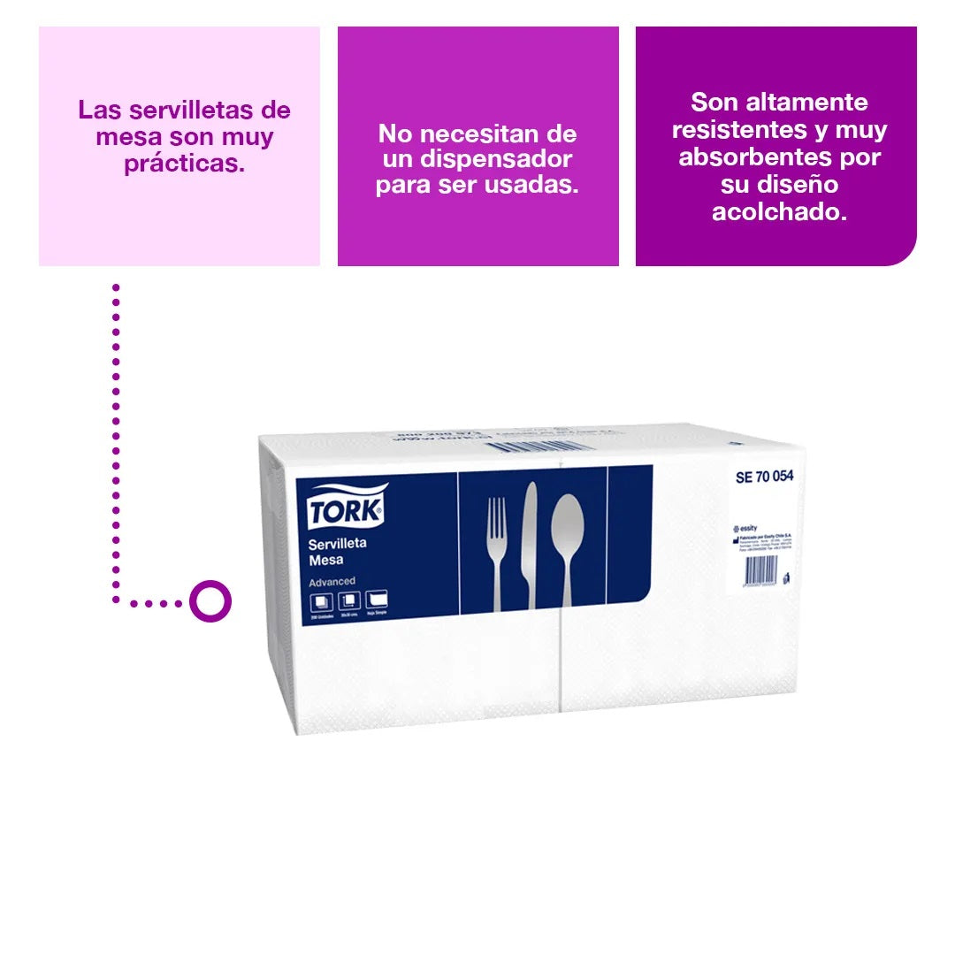 Servilleta mesa acolchada 12 PACKS X 200 Hojas Tork SE70054
