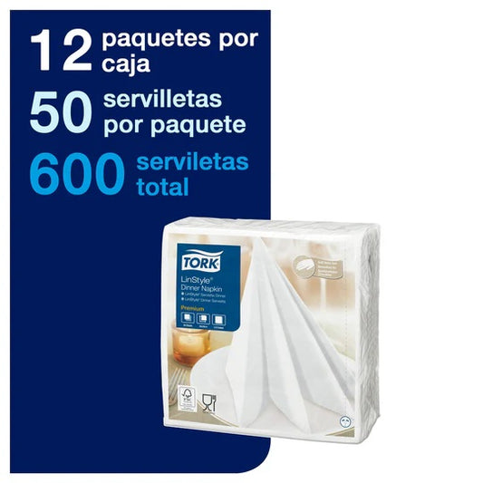 Servilleta premium blanca 12Packs X 50 Tork SE70035
