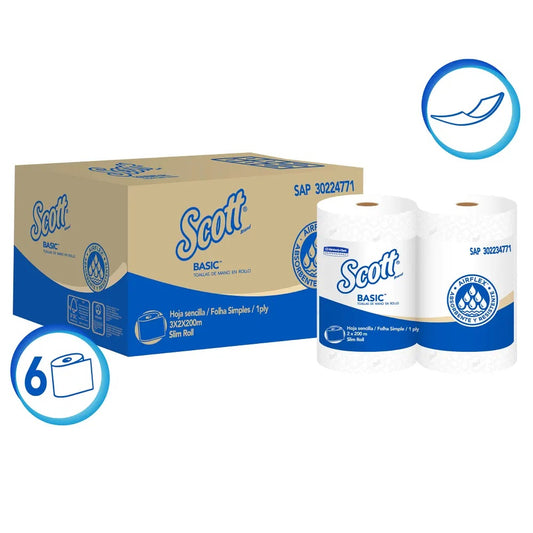 Toalla de papel 6 rollos de 200m Basic Airflex Scott 30224771