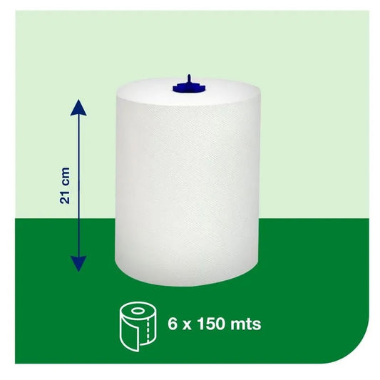 Toalla de papel rollo Doble Hoja 6 Rollos X150 MT Tork TO70021