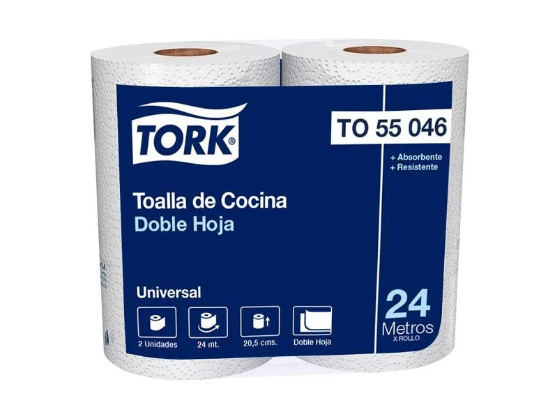 Toalla de papel rollo Doble Hoja 16X24 MT Tork TO55046