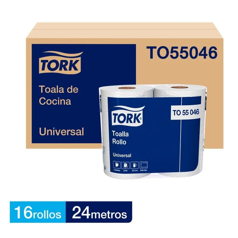 Toalla de papel rollo Doble Hoja 16X24 MT Tork TO55046