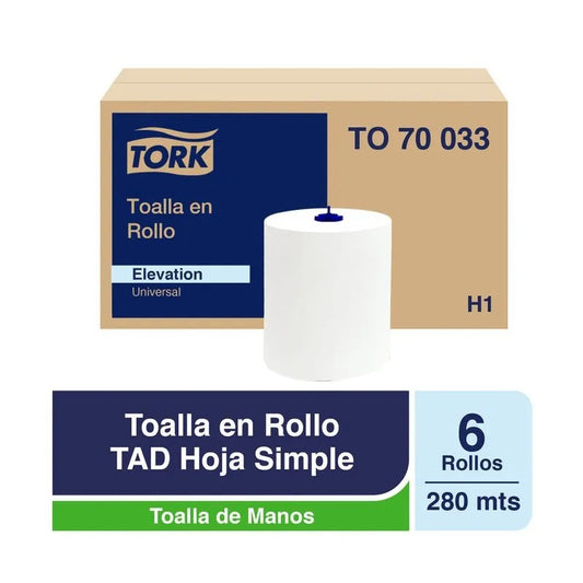 Toalla de papel rollo hoja simple 6 rollos X280 MT Tork TO70033